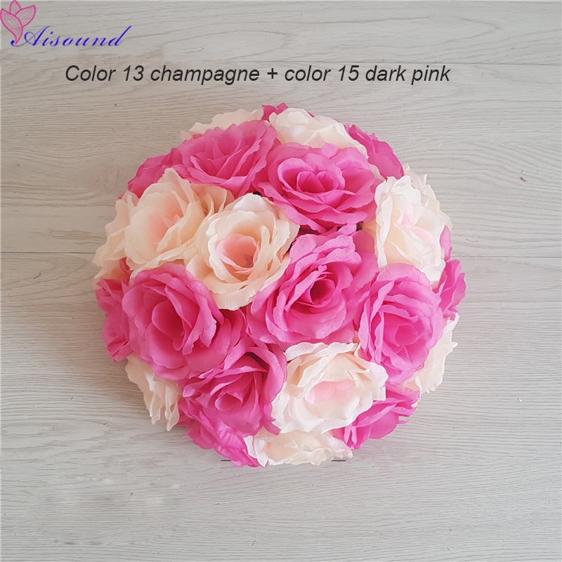 Bola Artificial de flor de rosa de seda para boda, centro de mesa de boda, pompones de beso, Fiesta de matrimonio, decoración de Año Nuevo, 1 ud. Bola Artificial de flor de rosa de seda para boda, centro de mesa de boda, pompones de beso, Fiesta de matrimonio, decoración de Año Nuevo, 1 ud.