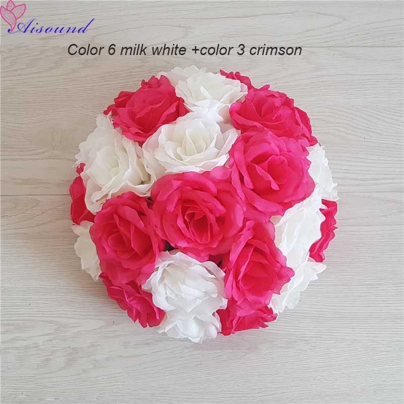 Bola Artificial de flor de rosa de seda para boda, centro de mesa de boda, pompones de beso, Fiesta de matrimonio, decoración de Año Nuevo, 1 ud. Bola Artificial de flor de rosa de seda para boda, centro de mesa de boda, pompones de beso, Fiesta de matrimonio, decoración de Año Nuevo, 1 ud.