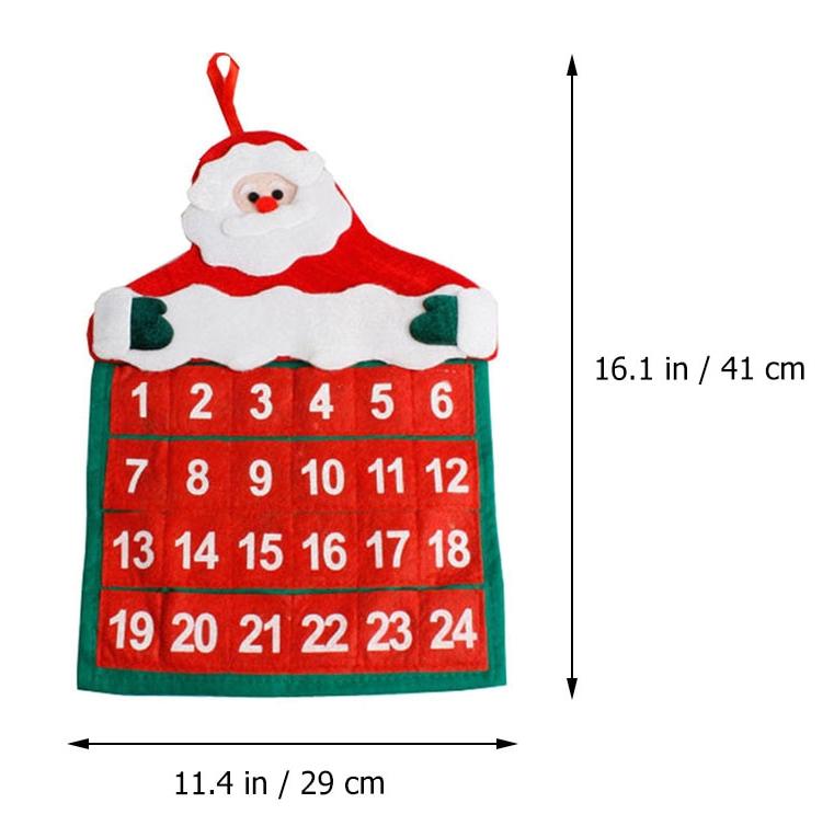 Calendario de Adviento colgante de Navidad para niños, suministros de bricolaje, conjunto de regalo de Navidad, bolsa de tela Adorable, ornamentos adorables, decoraciones, 25 uds.