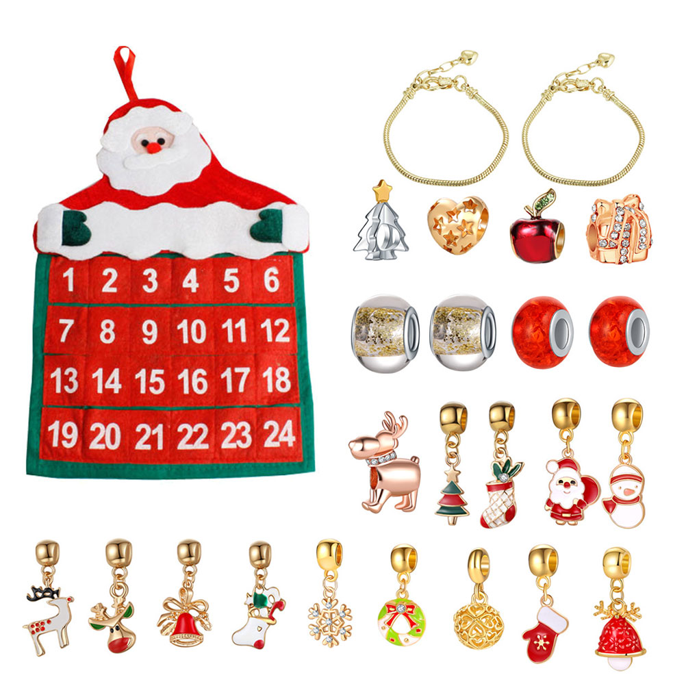 Calendario de Adviento colgante de Navidad para niños, suministros de bricolaje, conjunto de regalo de Navidad, bolsa de tela Adorable, ornamentos adorables, decoraciones, 25 uds.