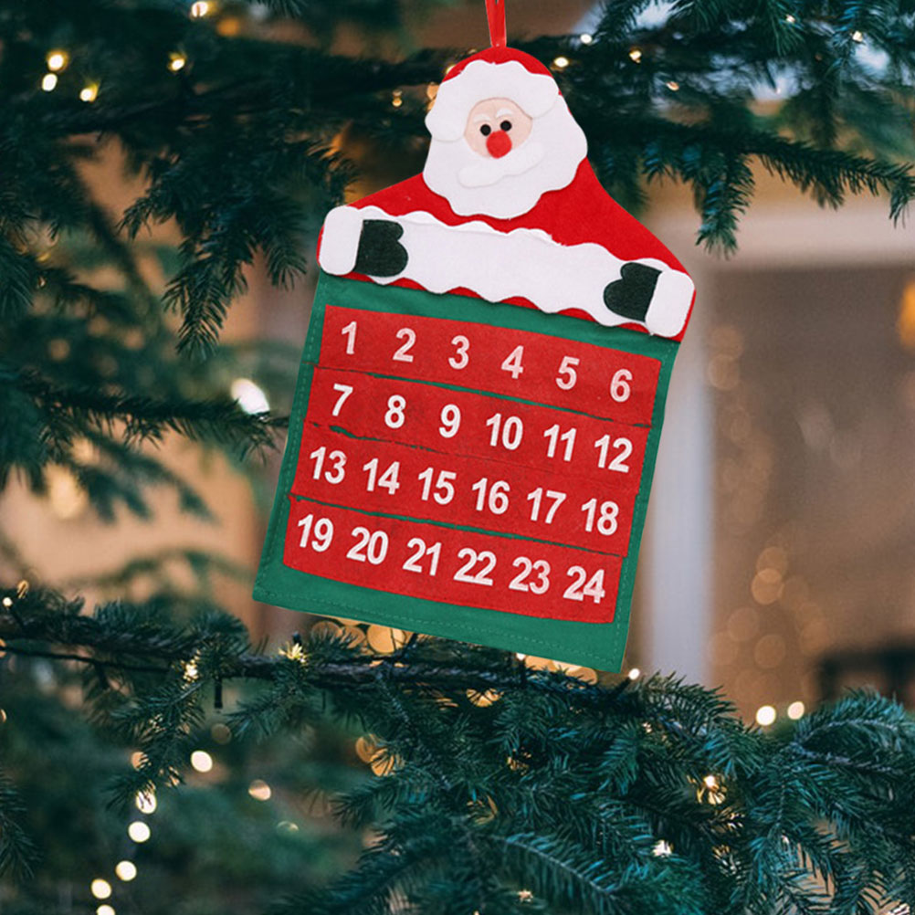 Calendario de Adviento colgante de Navidad para niños, suministros de bricolaje, conjunto de regalo de Navidad, bolsa de tela Adorable, ornamentos adorables, decoraciones, 25 uds.