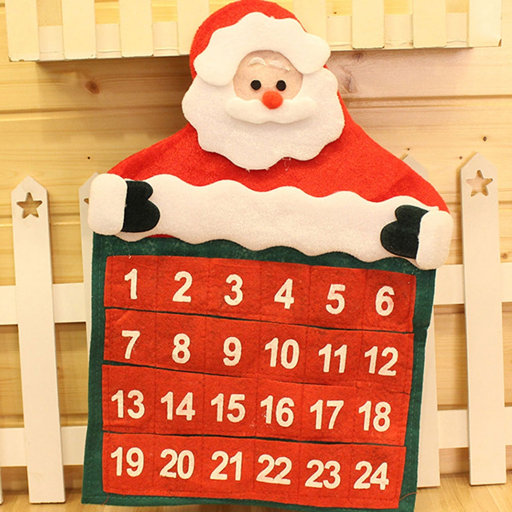Calendario de Adviento colgante de Navidad para niños, suministros de bricolaje, conjunto de regalo de Navidad, bolsa de tela Adorable, ornamentos adorables, decoraciones, 25 uds.