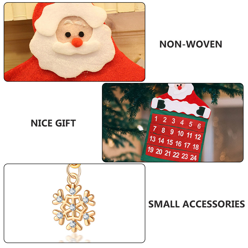 Calendario de Adviento colgante de Navidad para niños, suministros de bricolaje, conjunto de regalo de Navidad, bolsa de tela Adorable, ornamentos adorables, decoraciones, 25 uds.