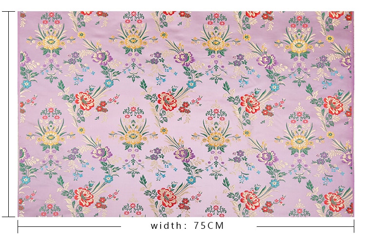 Tela Jacquard con Patrón para Costura, Textil con Brocado de Flores para Manualidades y Confección de Cheongsam y Kimono