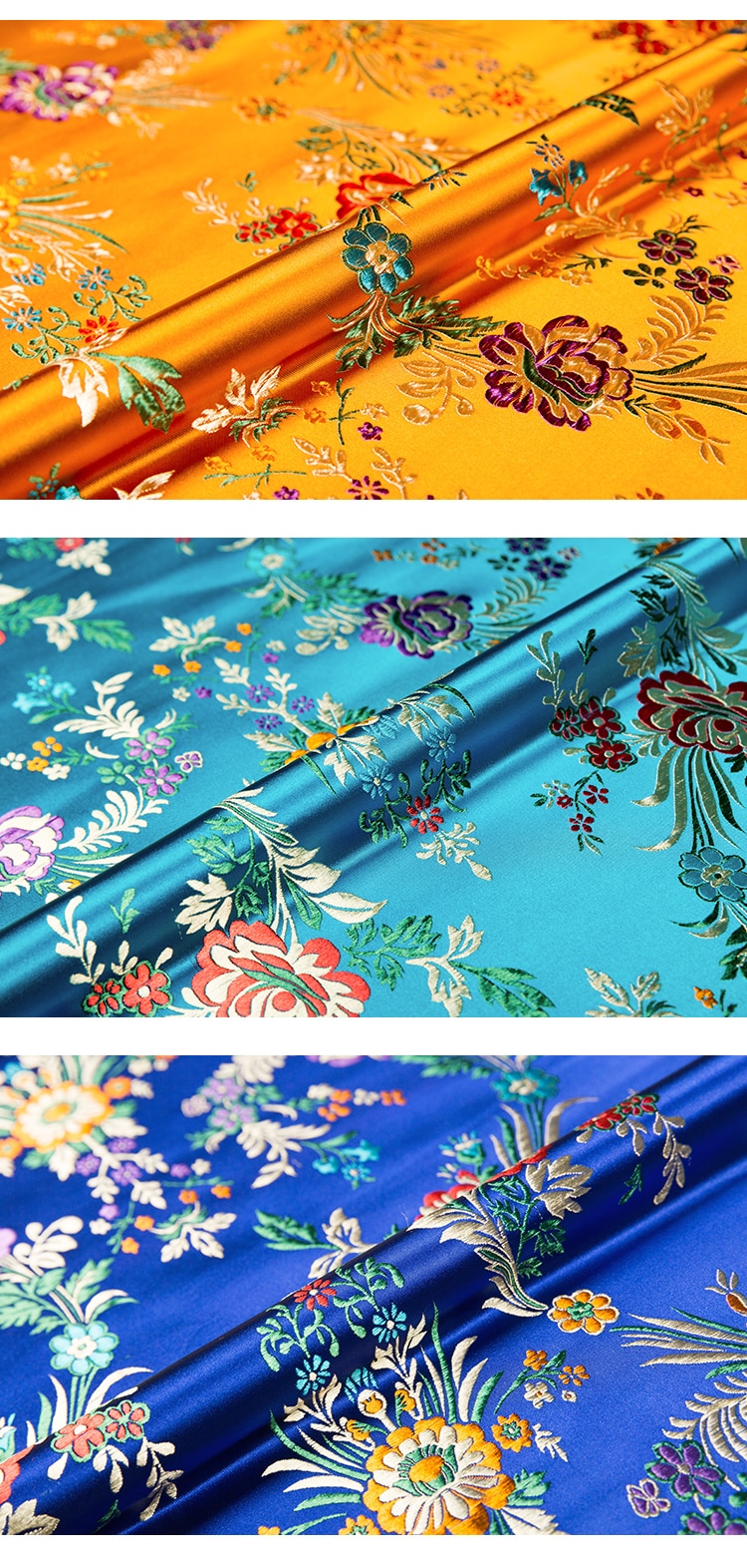 Tela Jacquard con Patrón para Costura, Textil con Brocado de Flores para Manualidades y Confección de Cheongsam y Kimono