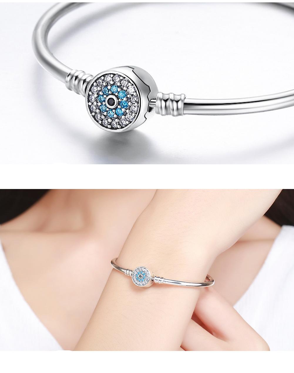 WOSTU-Pulsera de plata de ley 925 con el ojo de samsara, compatible con pulseras de dijes