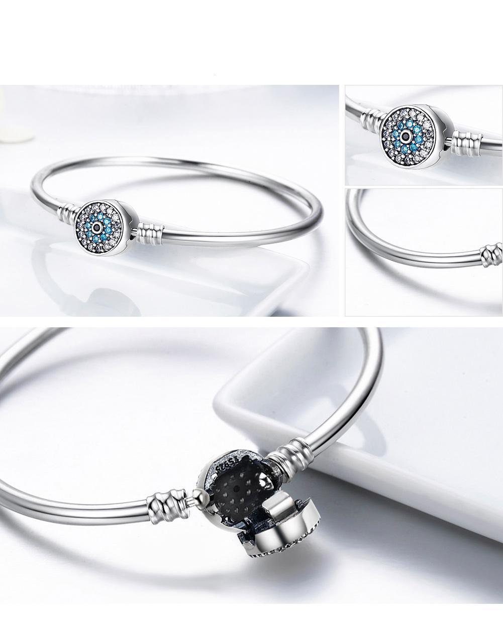 WOSTU-Pulsera de plata de ley 925 con el ojo de samsara, compatible con pulseras de dijes