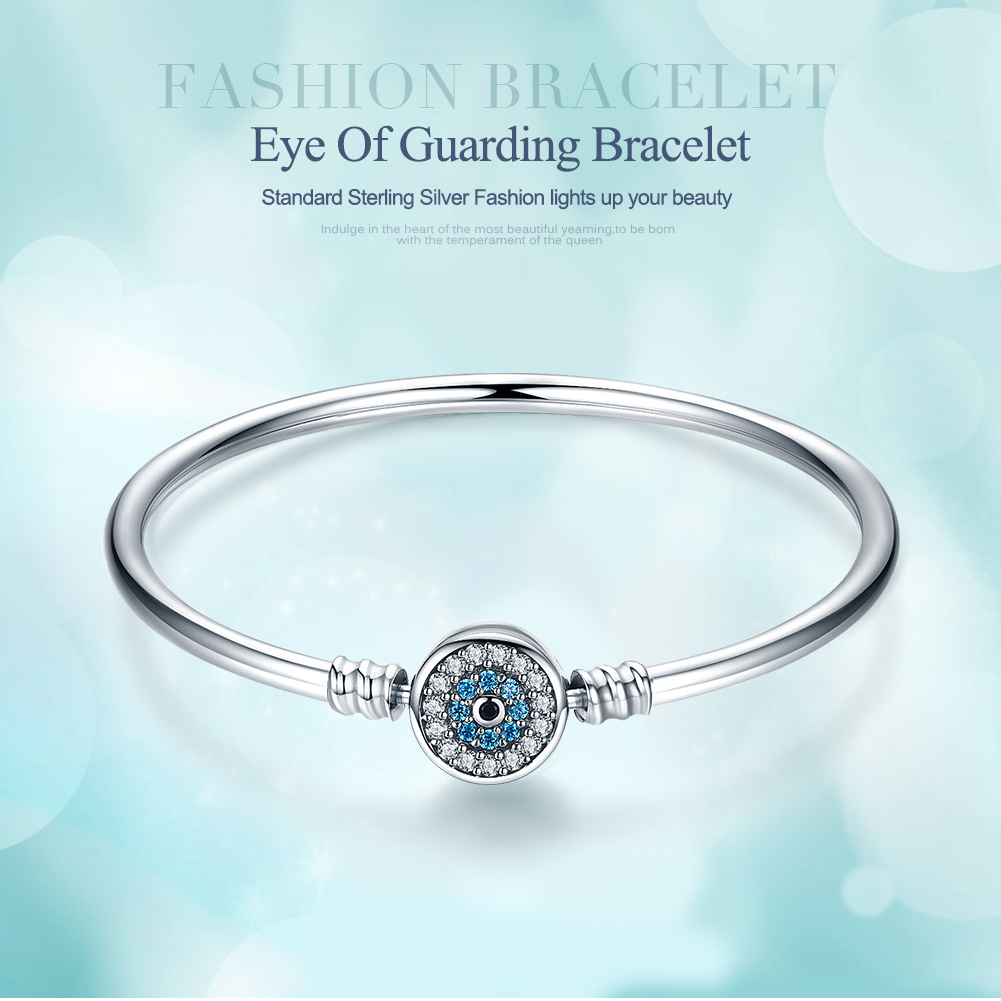 WOSTU-Pulsera de plata de ley 925 con el ojo de samsara, compatible con pulseras de dijes