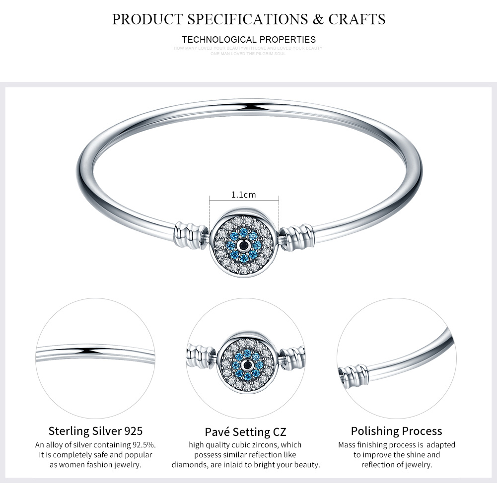 WOSTU-Pulsera de plata de ley 925 con el ojo de samsara, compatible con pulseras de dijes